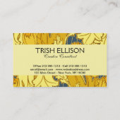 ヴィンテージはっきりしたチューリップブルー金ゴールドパターン 名刺 (裏面)