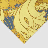 ヴィンテージはっきりしたチューリップブルー金ゴールドパターン 薄葉紙 (詳細)