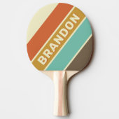 ヴィンテージはっきりしたレトロストライプのレインボー 卓球ラケット (裏面)