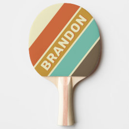 ヴィンテージはっきりしたレトロストライプのレインボー 卓球ラケット