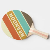 ヴィンテージはっきりしたレトロストライプのレインボー 卓球ラケット (横)