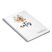 ヴィンテージはっきりした花模様レッド&金ゴールド牡丹 ノートブック (右側)