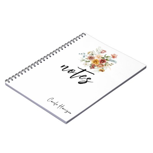 ヴィンテージはっきりした花模様レッド&金ゴールド牡丹 ノートブック (左側)