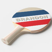 ヴィンテージはっきりした隊ストライプの名 卓球ラケット (正面アングル)