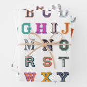 ヴィンテージはっきりしたa-zアルファベット ラッピングペーパーシート (インサイチュ)