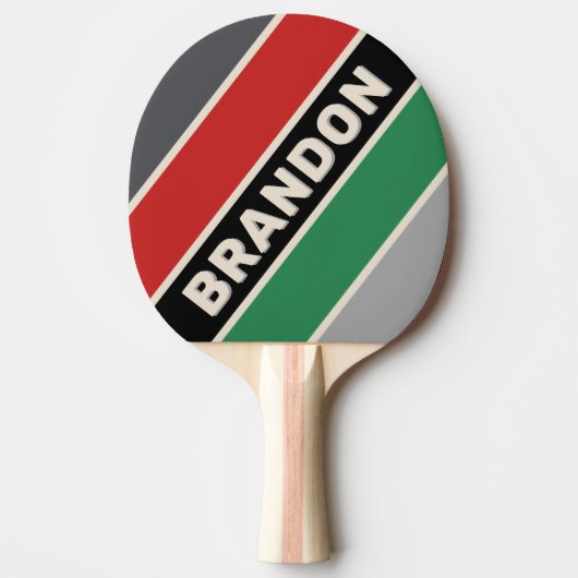 ヴィンテージはっきりしたVHSストライプの（名前） 卓球ラケット (正面)