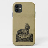 ヴィンテージはぼろぼろの上品を引いているダックスフント犬を戴冠させました Case-Mate iPhoneケース (裏面)