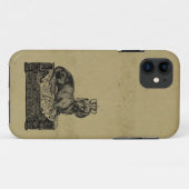 ヴィンテージはぼろぼろの上品を引いているダックスフント犬を戴冠させました Case-Mate iPhoneケース (裏面(横))