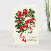 ヴィンテージはウィッシュポーンのクリスマスカードを飾りました シーズンカード (正面)