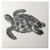 ヴィンテージはウミガメ-カメのテンプレート--をかわら状に重ねました タイル (正面)