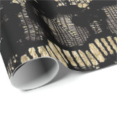 ヴィンテージはエレガントでフランスのな花のレースののどの金ゴールドを黒くします ラッピングペーパー (ロールコーナー)