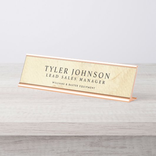 ヴィンテージはカスタマイズ背景幕を壁紙を張ります デスクネームプレート (正面)