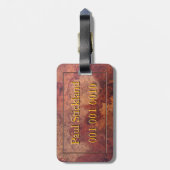 ヴィンテージはカスタムなモノグラムかイニシャルに革を張ります ラゲッジタグ (裏面縦)