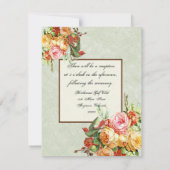 ヴィンテージはカードnの鳥の披露宴の招待状上がりました 招待状 (裏面)