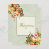 ヴィンテージはカードnの鳥の披露宴の招待状上がりました 招待状 (正面/裏面)