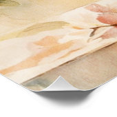 ヴィンテージはガラスの花瓶の水色の花を見る ポスター (コーナー)