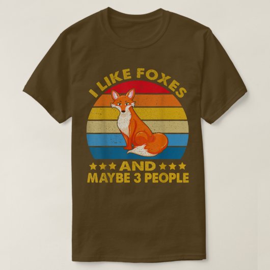 ヴィンテージはキツネが好きで、たぶん3人の森アニ Tシャツ (デザイン正面)