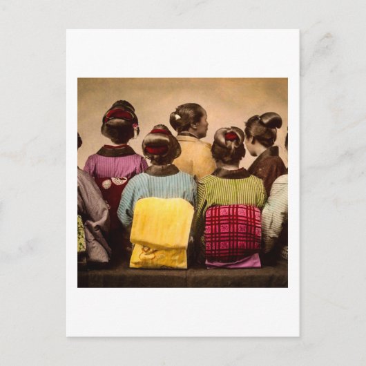 ヴィンテージはキモノカラフルスとオビスの ポストカード (正面)