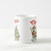 ヴィンテージはクリスマスのサンタクロースを待っている コーヒーマグカップ (中央)