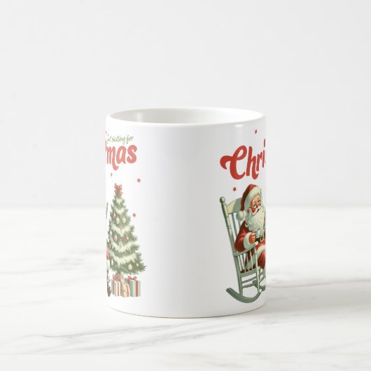 ヴィンテージはクリスマスのサンタクロースを待っている コーヒーマグカップ (中央)