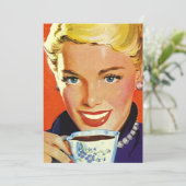 ヴィンテージはコーヒーのお茶会レトロGalの招待状を消します 招待状 (スタンド正面)