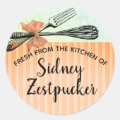 ヴィンテージはシールのキッチンから弓を引く ラウンドシール (正面)