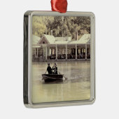 ヴィンテージはセントラル・パークのボートの写真をAntiqued メタルオーナメント (右)