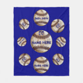ヴィンテージはテキストで野球ブランケットに見える フリースブランケット (正面)