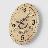 ヴィンテージはテーマの第1結婚記念日の時計を壁紙を張ります ラージ壁時計 (傾斜)