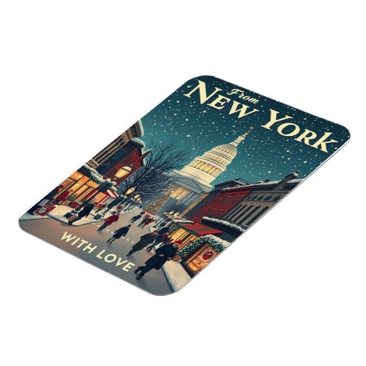 ヴィンテージはニューヨークから愛とメリークリスマス マグネット (左側)