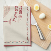 ヴィンテージはハッラーカバーを刺繍しました キッチンタオル (四つ折り)