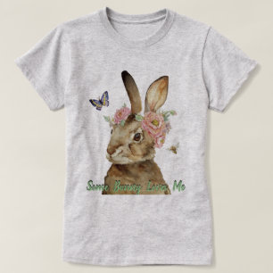 ヴィンテージはバニー私をレトロのウサギのTシャツ愛します Tシャツ