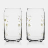 ヴィンテージはパーム結婚の木々を楽しそうに見る ガラス缶 (右)