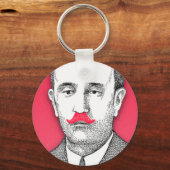 ヴィンテージはピンクおもしろいの口ひげ キーホルダー (正面)