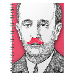 ヴィンテージはピンクおもしろいの口ひげ ノートブック