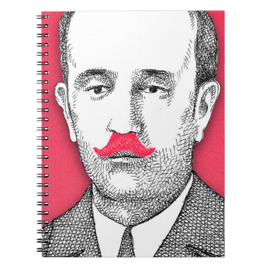 ヴィンテージはピンクおもしろいの口ひげ ノートブック (正面)