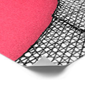 ヴィンテージはピンクおもしろいの口ひげ ポスター (角)