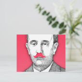 ヴィンテージはピンクおもしろいの口ひげ ポストカード (スタンド正面)