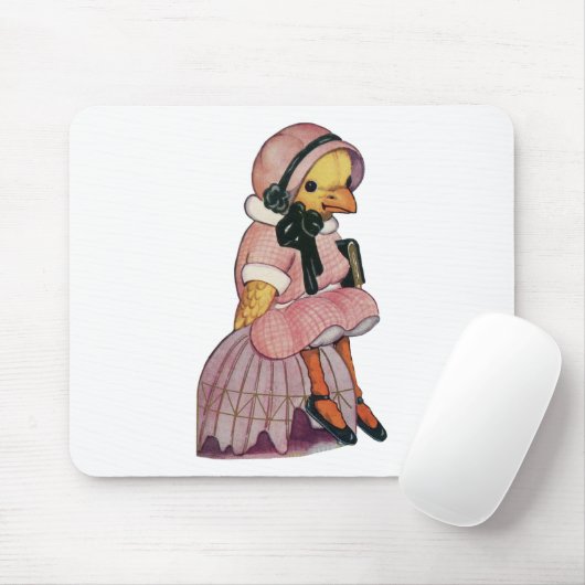 ヴィンテージはピンクかわいらしのドレスを着た マウスパッド (マウス)