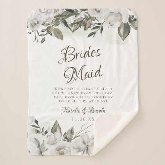 ヴィンテージはフローラを愛するbridesmaid引用文 シェルパブランケット (正面)