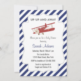 ヴィンテージはベビーシャワーの招待状の赤および青を平にします 招待状