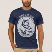 ヴィンテージはマスコットオオカミの衰退しました Tシャツ (正面)