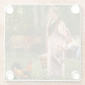 ヴィンテージはミルクメイドを泡立てる ガラスコースター (裏面)