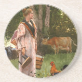 ヴィンテージはミルクメイドを泡立てる コースター (正面)