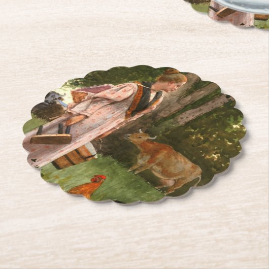 ヴィンテージはミルクメイドを泡立てる ペーパーコースター (アングル)