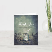 ヴィンテージはメーソンジャーのホタルを感謝していしています調整します サンキューカード (正面)