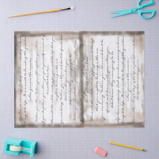 ヴィンテージはヨセフキャンベルの活気づけるな文字の原稿を老化させました 薄葉紙 (クラフト)