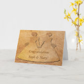 ヴィンテージはレズビアンの花嫁の結婚式の招待状を壁紙を張ります カード (黄色い花)