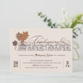 ヴィンテージはワインを巻き、感謝祭のディナーを食べる 招待状 (スタンド正面)