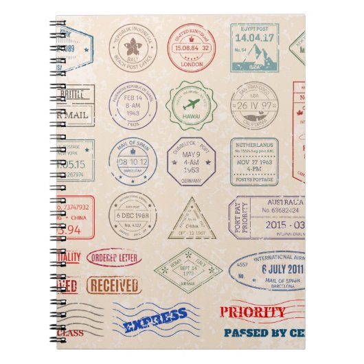 ヴィンテージはヴィンテージ切手を国に設定する ノートブック (正面)